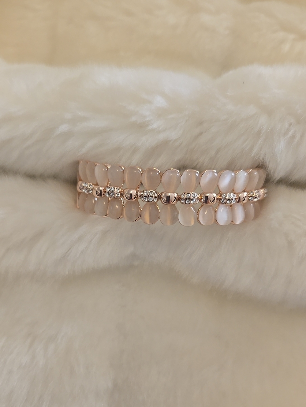 Rose Gold and Blush Beaded  Bracelet - Women Jewelry
